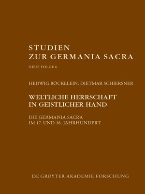 cover image of Weltliche Herrschaft in geistlicher Hand